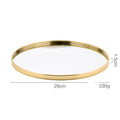 Nordic Home Bathroom Organizer Metal Glass Jewelry Display Plate Geometric Mirror Tray Gold Jewelry Storage Trinket Ring Dish