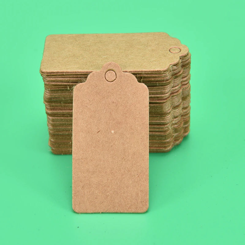 100Pcs Kraft Paper Label Wedding Hang Tag Gift Tags Lace Scallop Head Label Craft Paper Papel De Parede