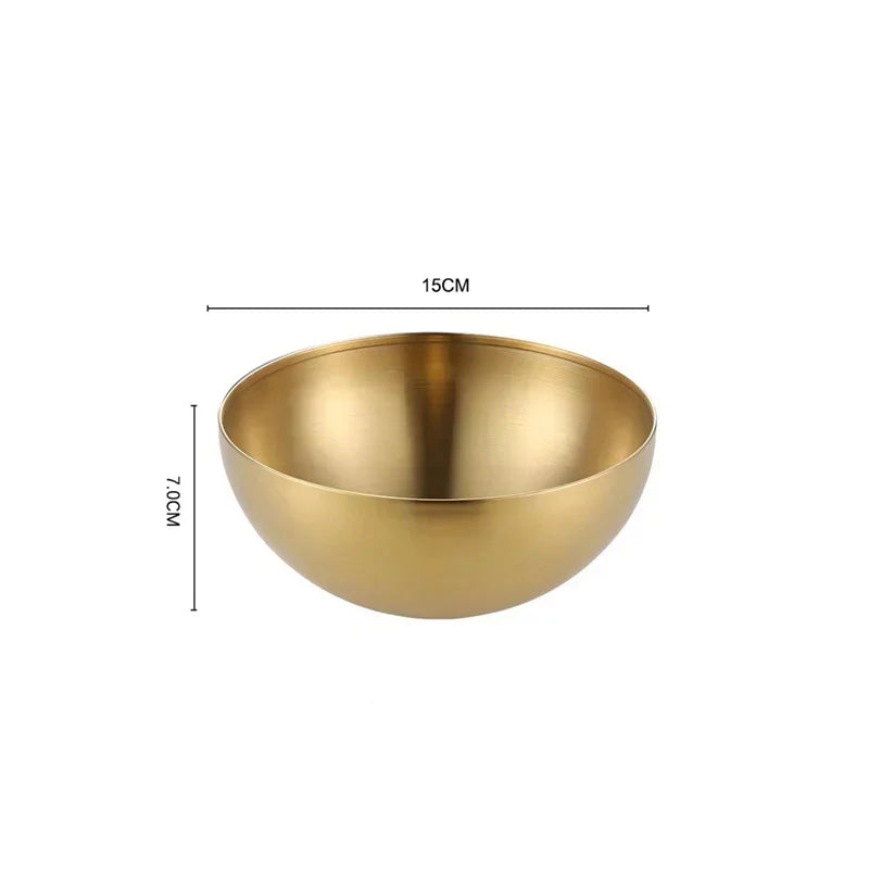Thick Stainless Steel Fruit Salad Bowls 15cm/20cm/25cm Soup Rice Noodle Ramen Bowl Mixing Bowls Food Container Kitchen Tableware