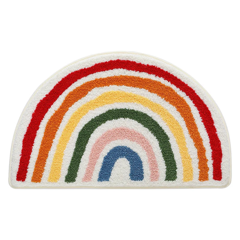 Cartoon Cute Bedside Rug Semicircle Rainbow Rugs for Bedroom Modern Children's Room Carpet Large Area Carpets for Living Room