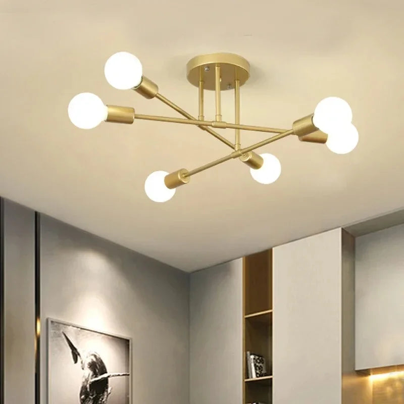 Nordic Minimalist Pendant Light Ceiling Lamp LED Chandelier Suitable for Bedrooms Living Rooms Black Gold Lighting Decoration