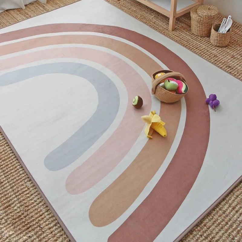 Nordic Rainbow Carpets for Children's Room Rugs Home Decoration Cute Children Mat Baby Room Carpet Bedside Floor Mat