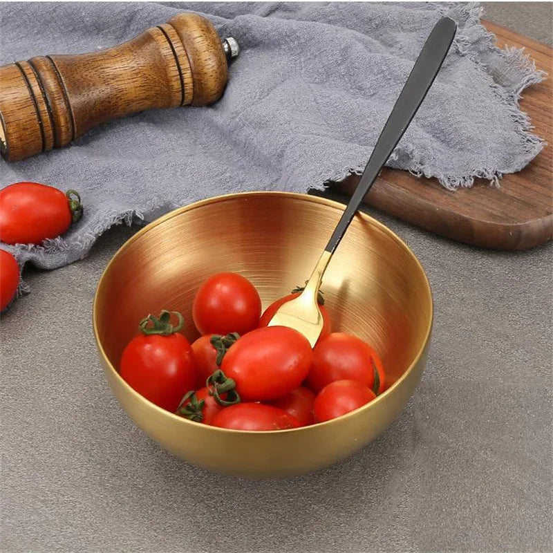 Thick Stainless Steel Fruit Salad Bowls 15cm/20cm/25cm Soup Rice Noodle Ramen Bowl Mixing Bowls Food Container Kitchen Tableware