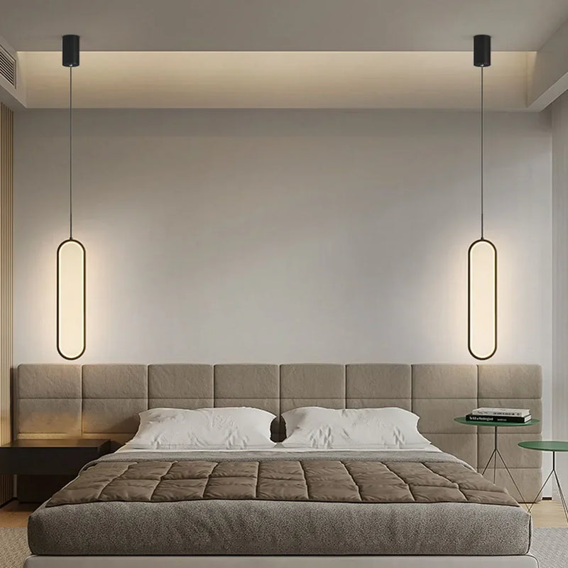 Modern Minimalist Pendant Lights LED Chandelier Hanging Lamps Bedroom Bedside Lamp Nordic Dining Room Ceiling Lamp Home Decor