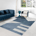 Retro Blue Geometric Living Room Decoration Carpet Cloakroom Leisure Carpets Bedroom Large Area Rug Studio Study Anti-dirty Rugs