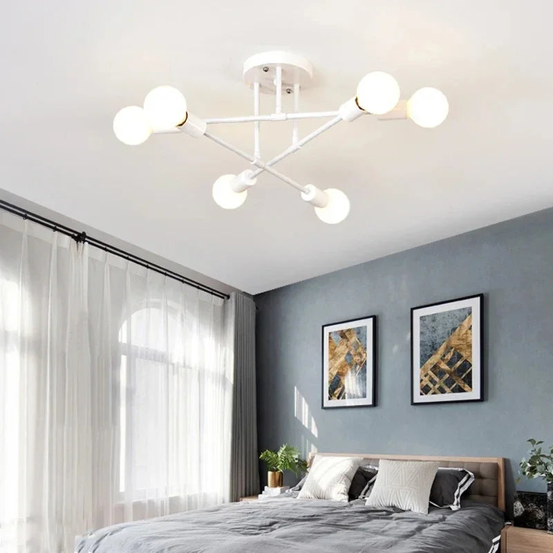 Nordic Minimalist Pendant Light Ceiling Lamp LED Chandelier Suitable for Bedrooms Living Rooms Black Gold Lighting Decoration