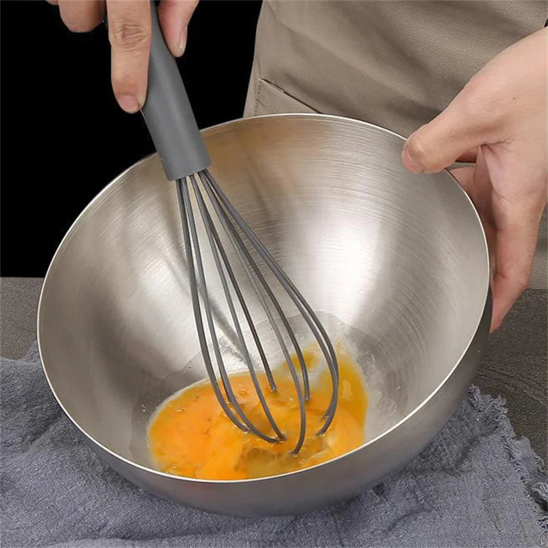 Thick Stainless Steel Fruit Salad Bowls 15cm/20cm/25cm Soup Rice Noodle Ramen Bowl Mixing Bowls Food Container Kitchen Tableware