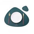 1/2/4PCS Triangle Placemat and Coaster Sets Faux Leather Luxury Table Pad Place Mat Tableware Cafe Pad Food Mat Салфетки 테이블매트